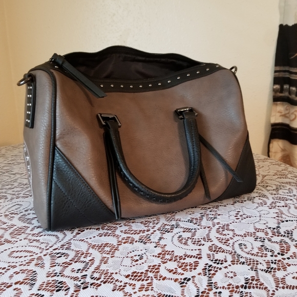 EVVE MILANO Roses Brown Vegan Leather Satchel - Picture 5 of 13